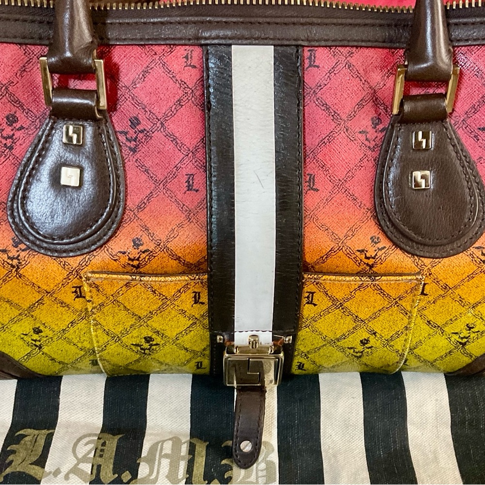 L.A.M.B. Red and Yellow ombré Rasta tote bag - Picture 7 of 12